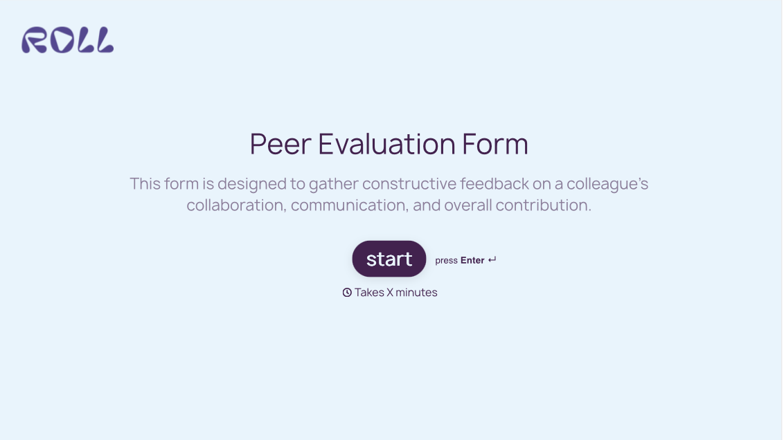 Peer Evaluation Form Template