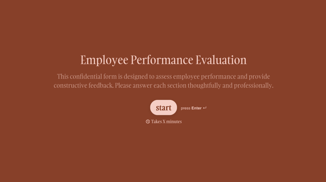Performance Evaluation Form Template