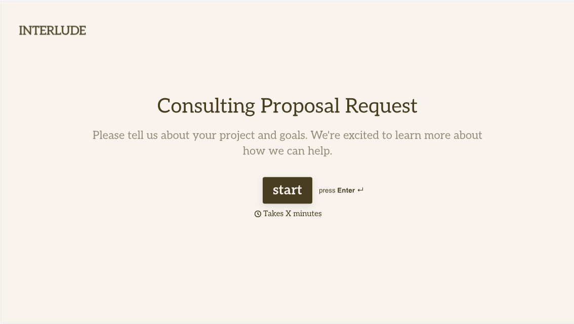 Consulting Proposal Form Template