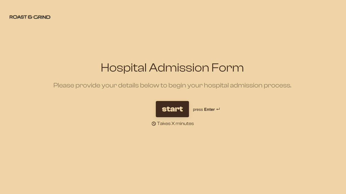 Hospital Admission Form Template