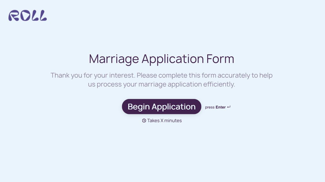 Marriage Application Form Template
