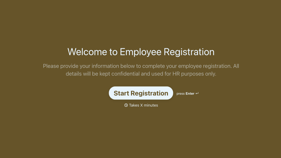 Employee Registration Form Template