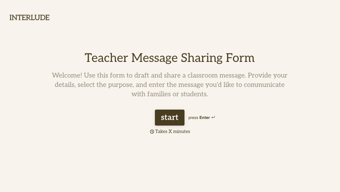 Teacher Message Sharing Form Template