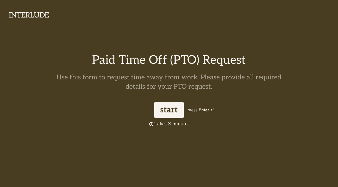 Paid Time Off (PTO) Request Form Template