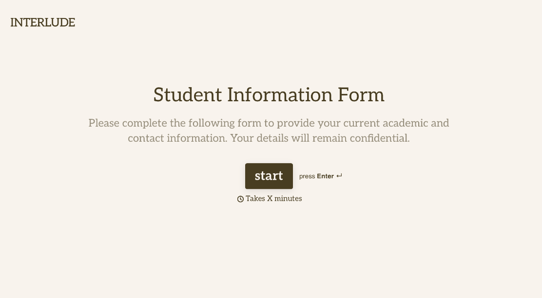 Student Form Template