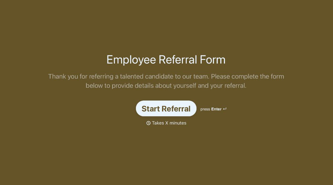 Employee Referral Form Template
