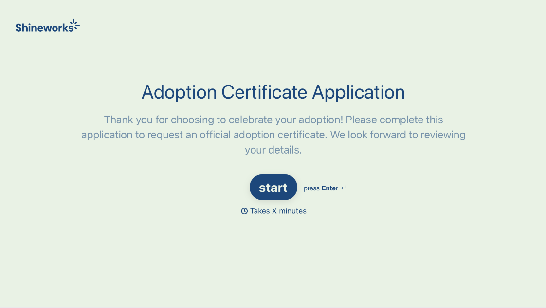 Adoption Certificate Form Template
