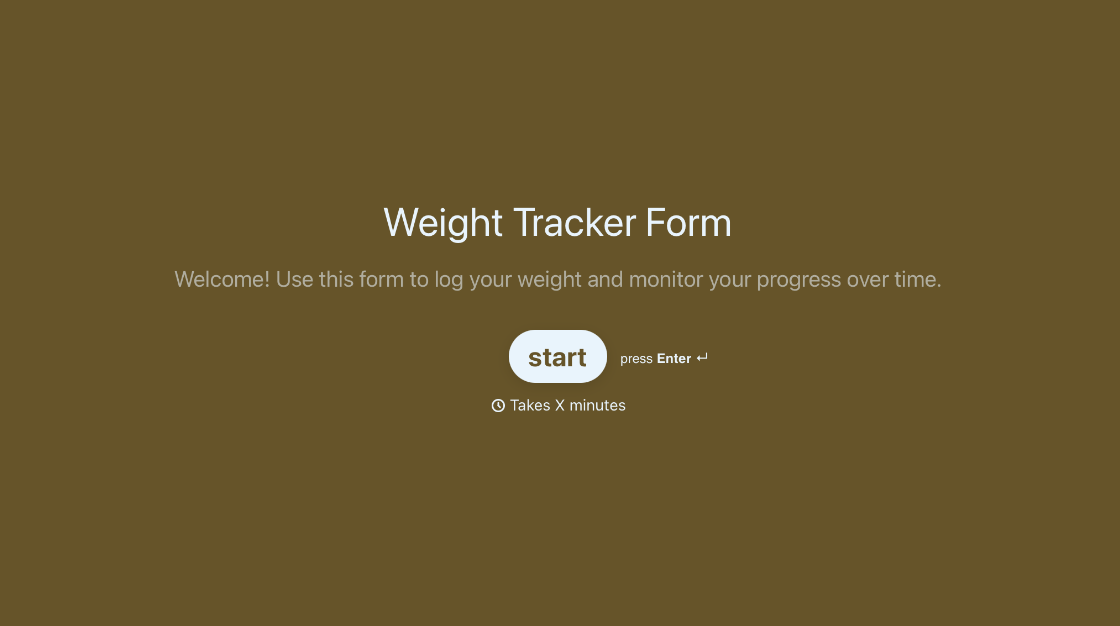 Weight Tracker Form Template