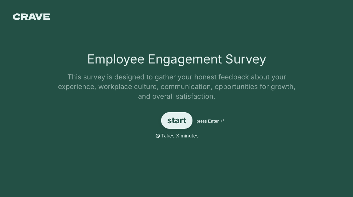 Employment Engagement Survey Form Template