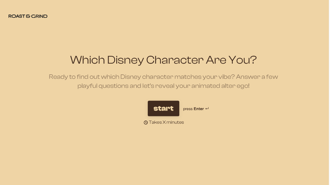 Which Disney Character Are You? Form Template
