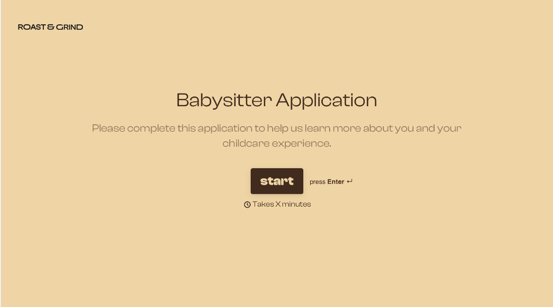 South Jersey Babysitter Application Form Template