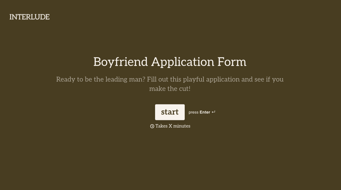 Boyfriend Application Form Template