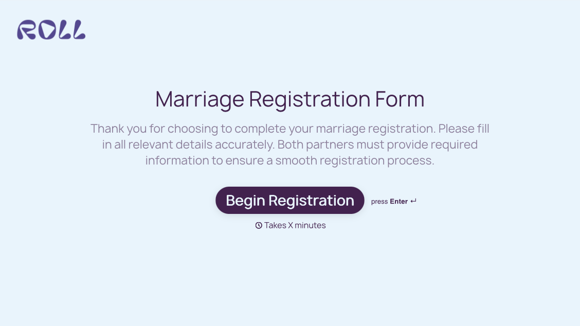 Marriage Registration Form Template