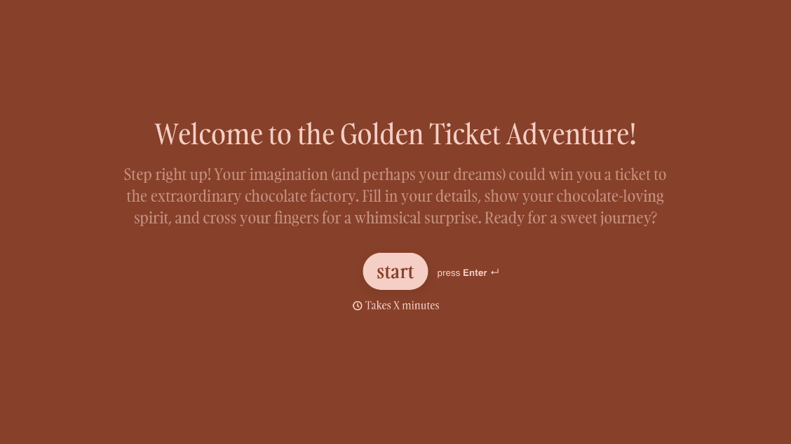 Willy Wonka Golden Ticket Form Template