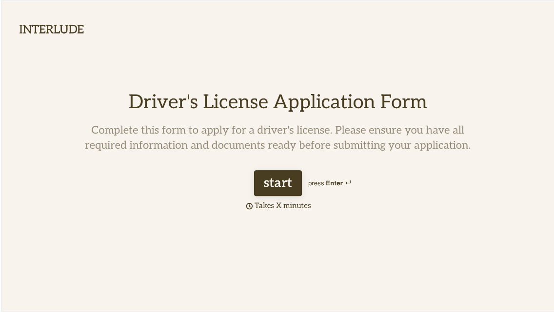 Driver’s License Application Form Template