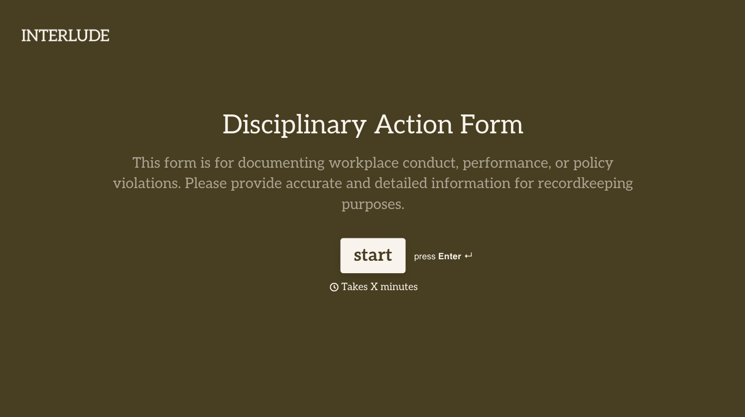 Disciplinary Action Form Template