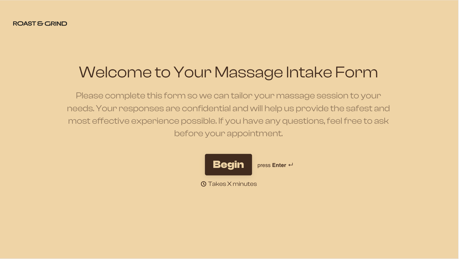 Massage Intake Form Template