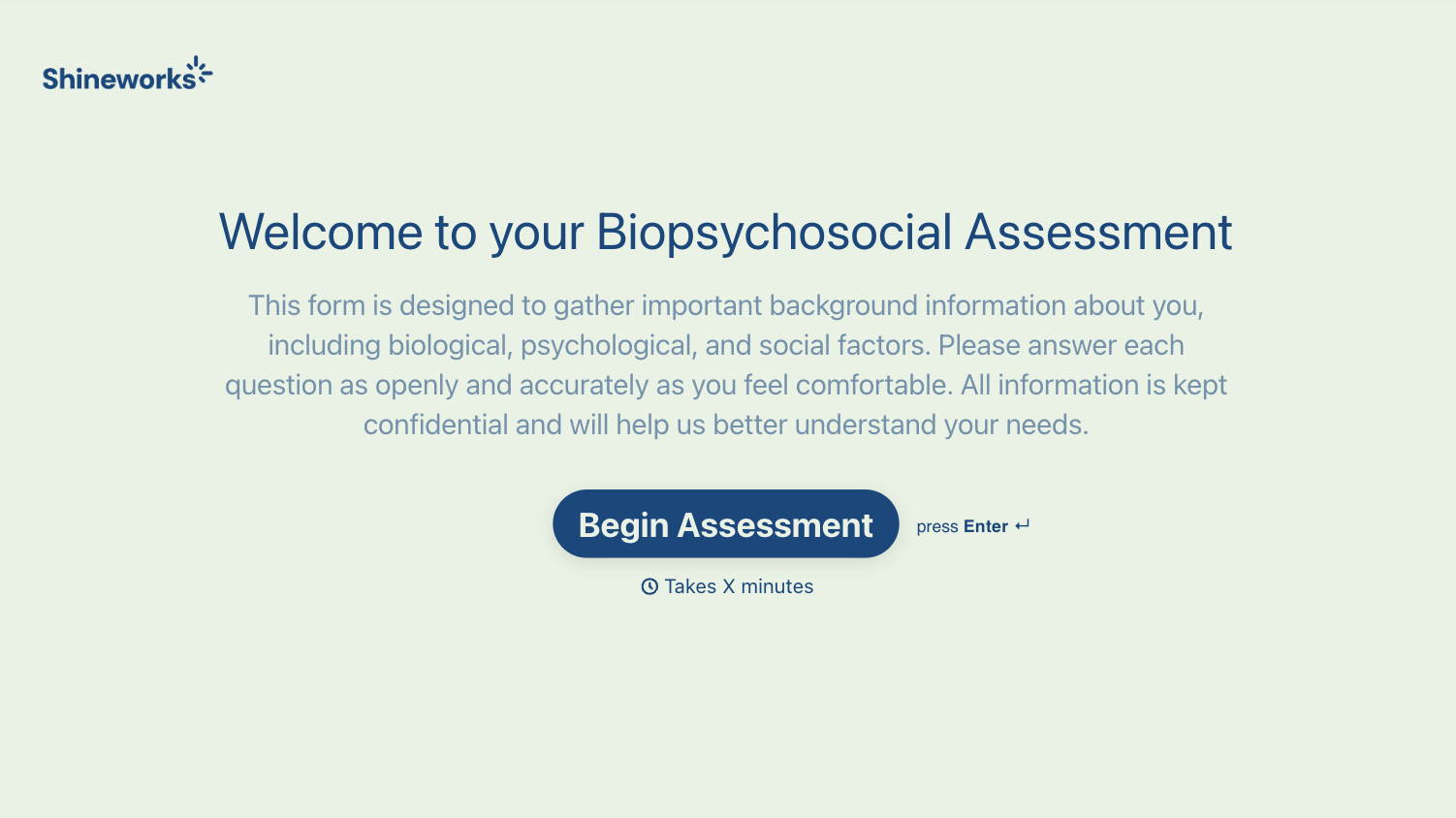 Biopsychosocial Assessment Form Template