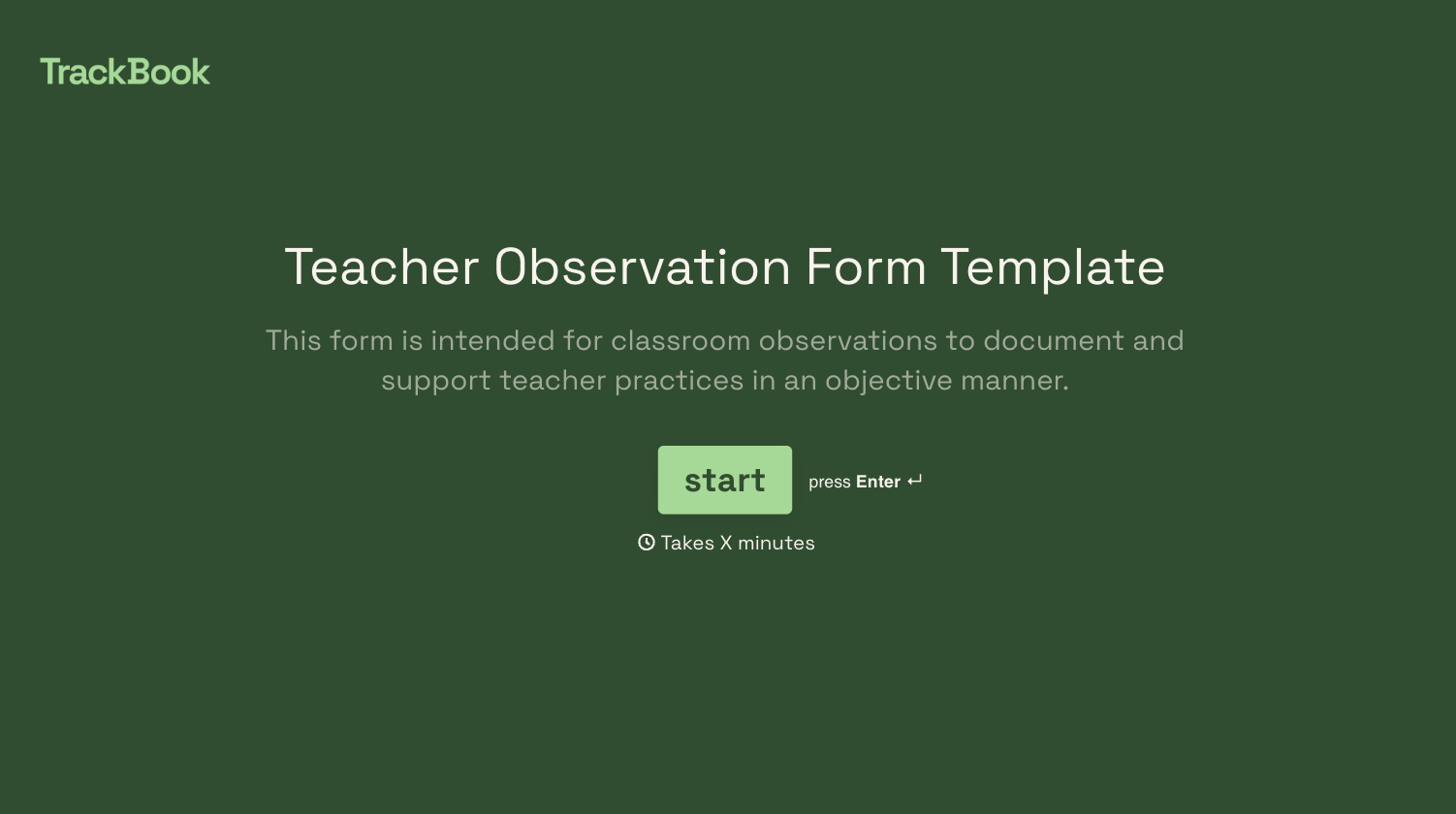 Teacher Observation Form Template
