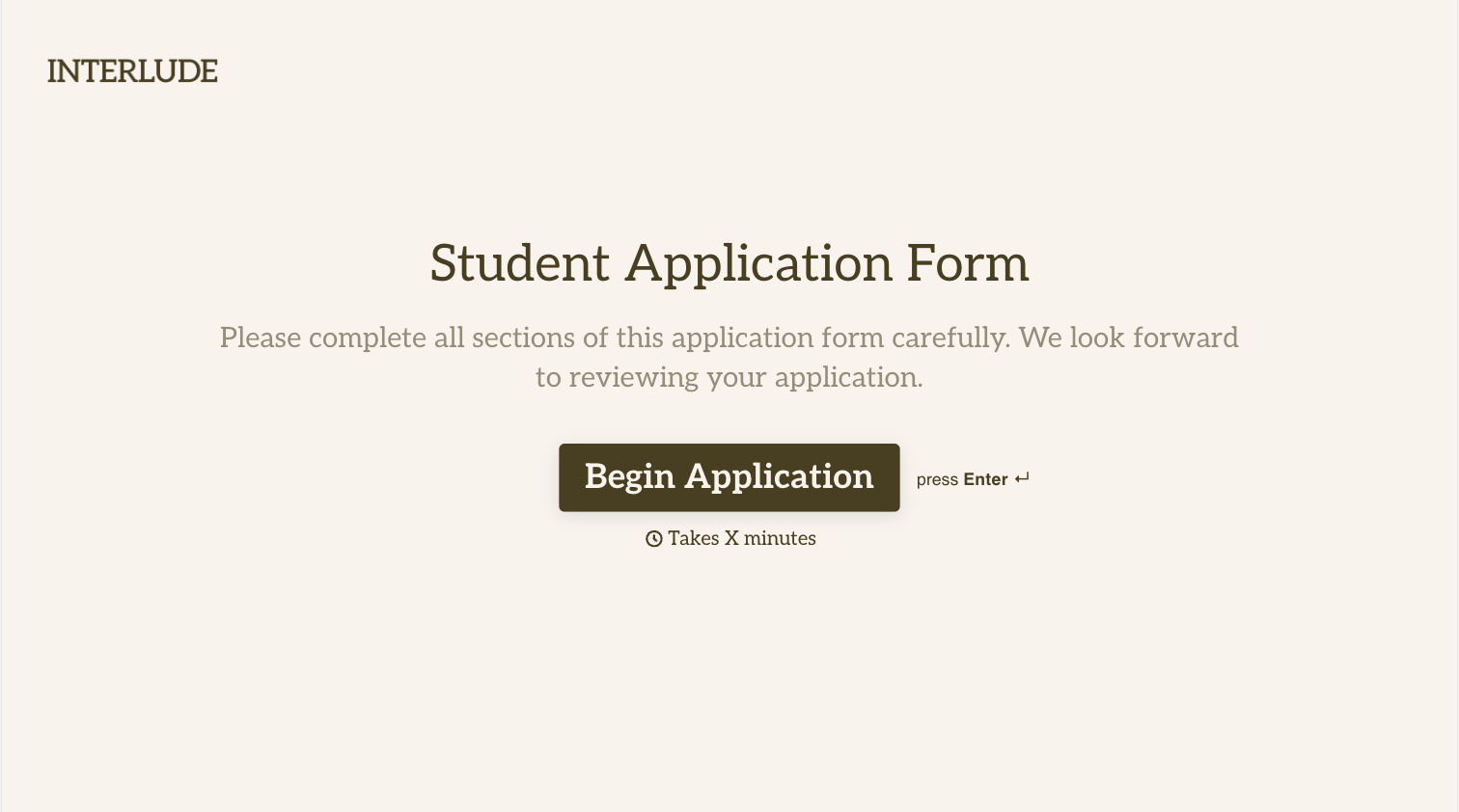 Student Application Form Template