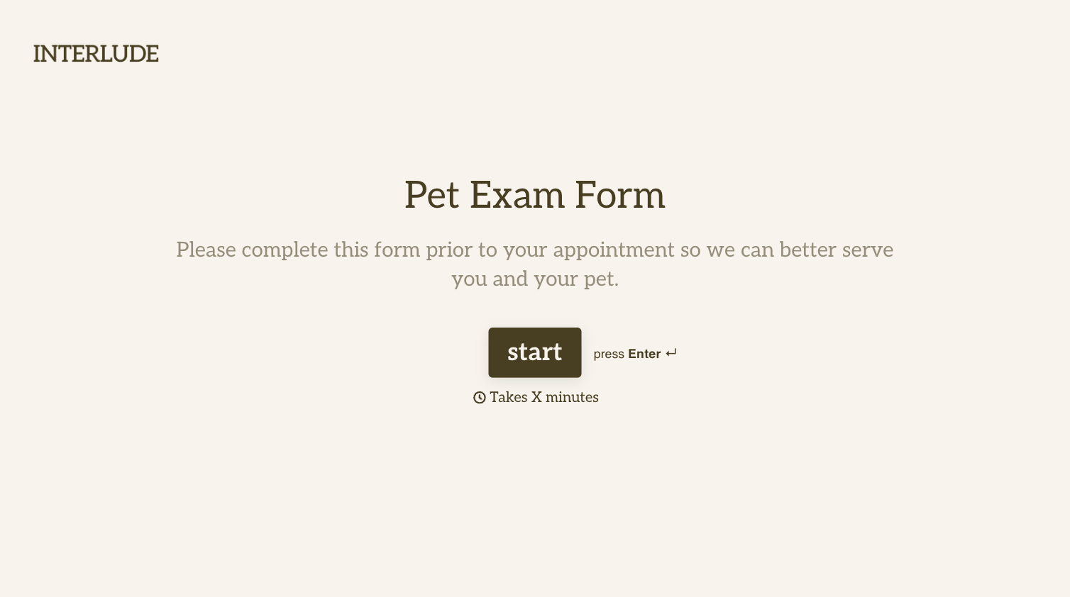 Pet Exam Form Template