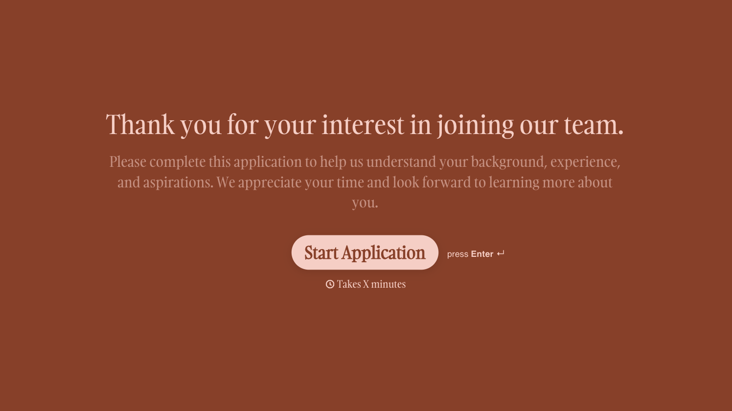 Generic Job Application Form Template