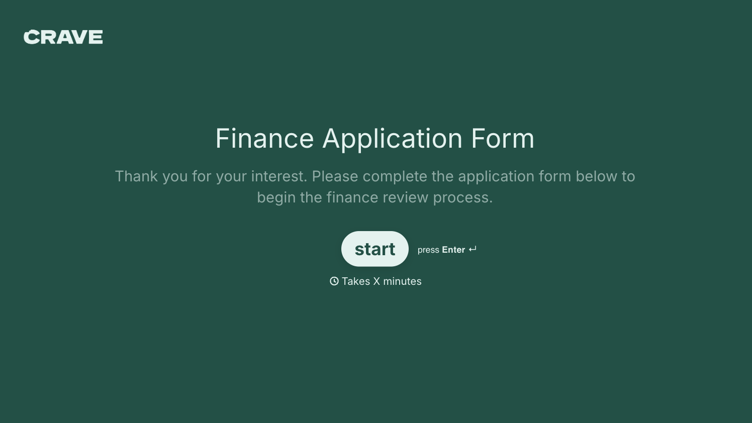 Finance Application Form Template