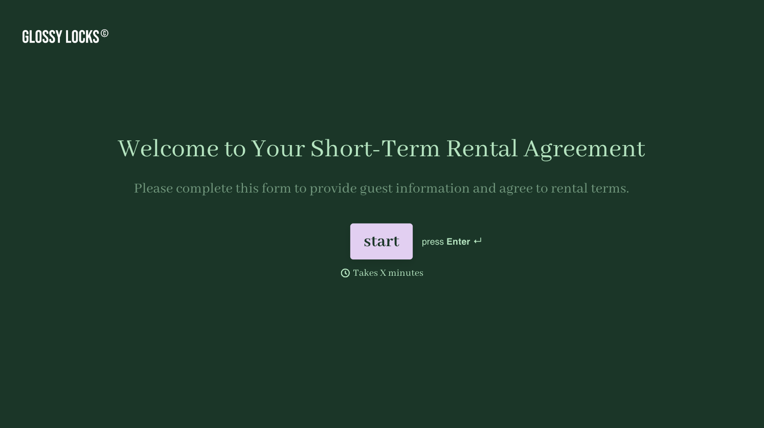 Short Term Rental Agreement Form Template