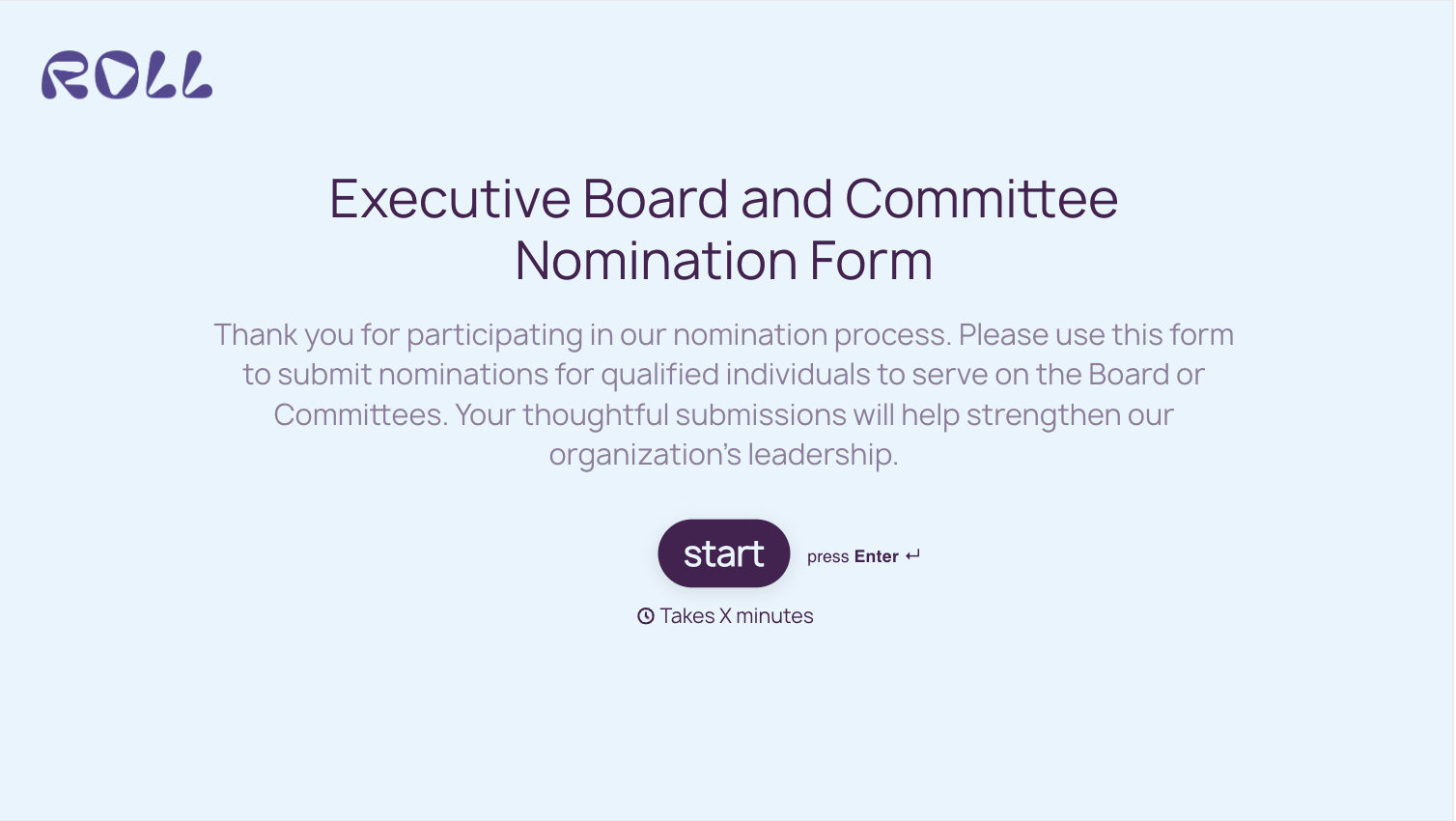 Executive Board and Committee Nomination Form Template