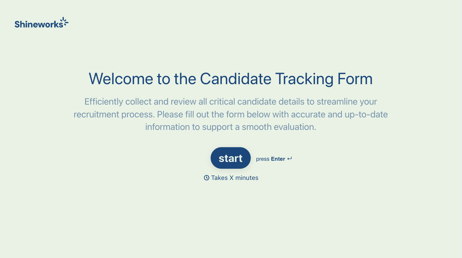Candidate Tracking Form Template