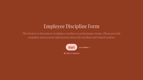 Employee Discipline Form Template
