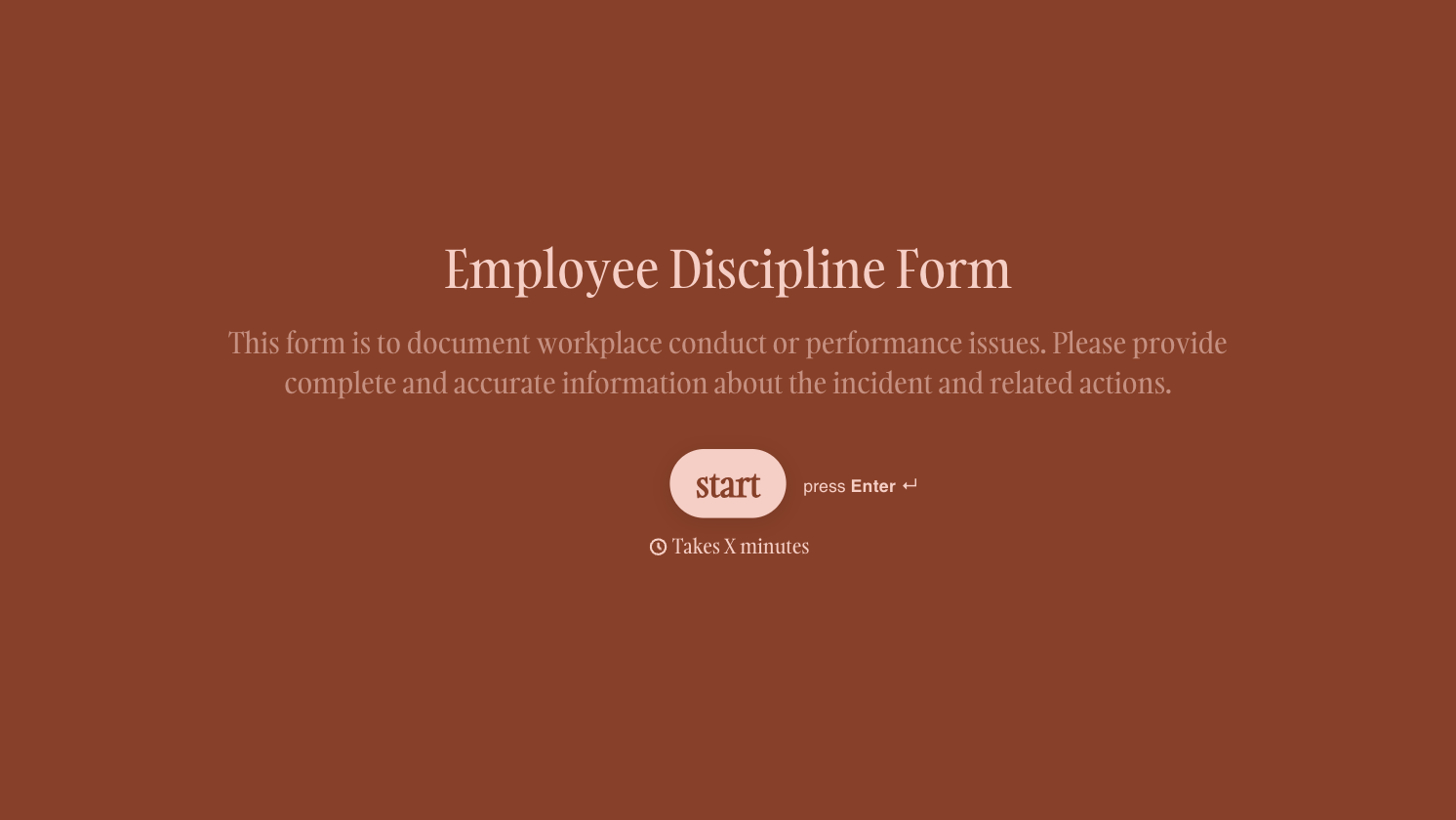 Employee Discipline Form Template