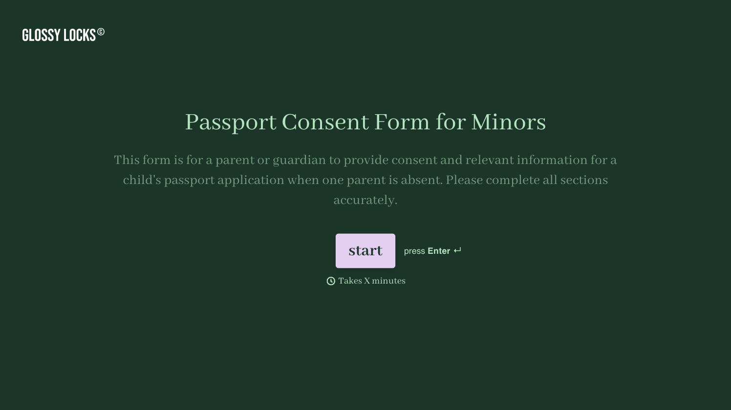 Absent Parent Passport Form Template