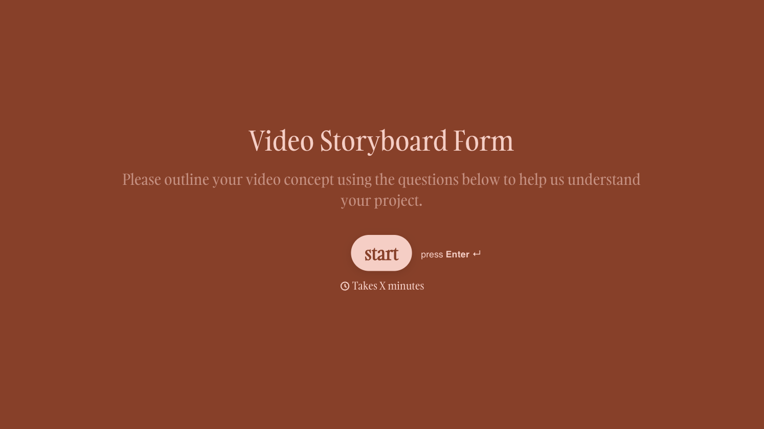 Video Storyboard Form Template