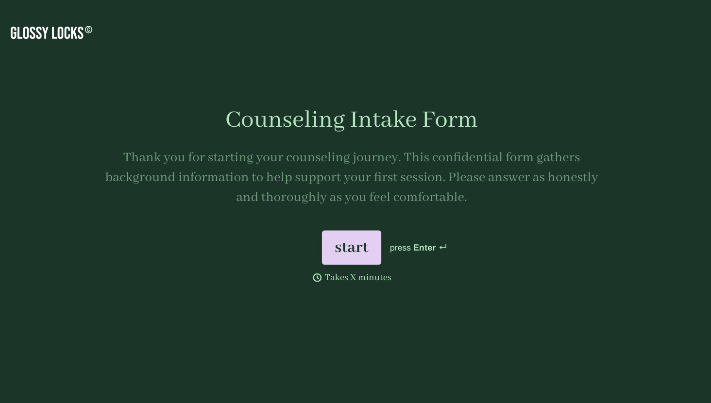 Counseling Intake Form Template
