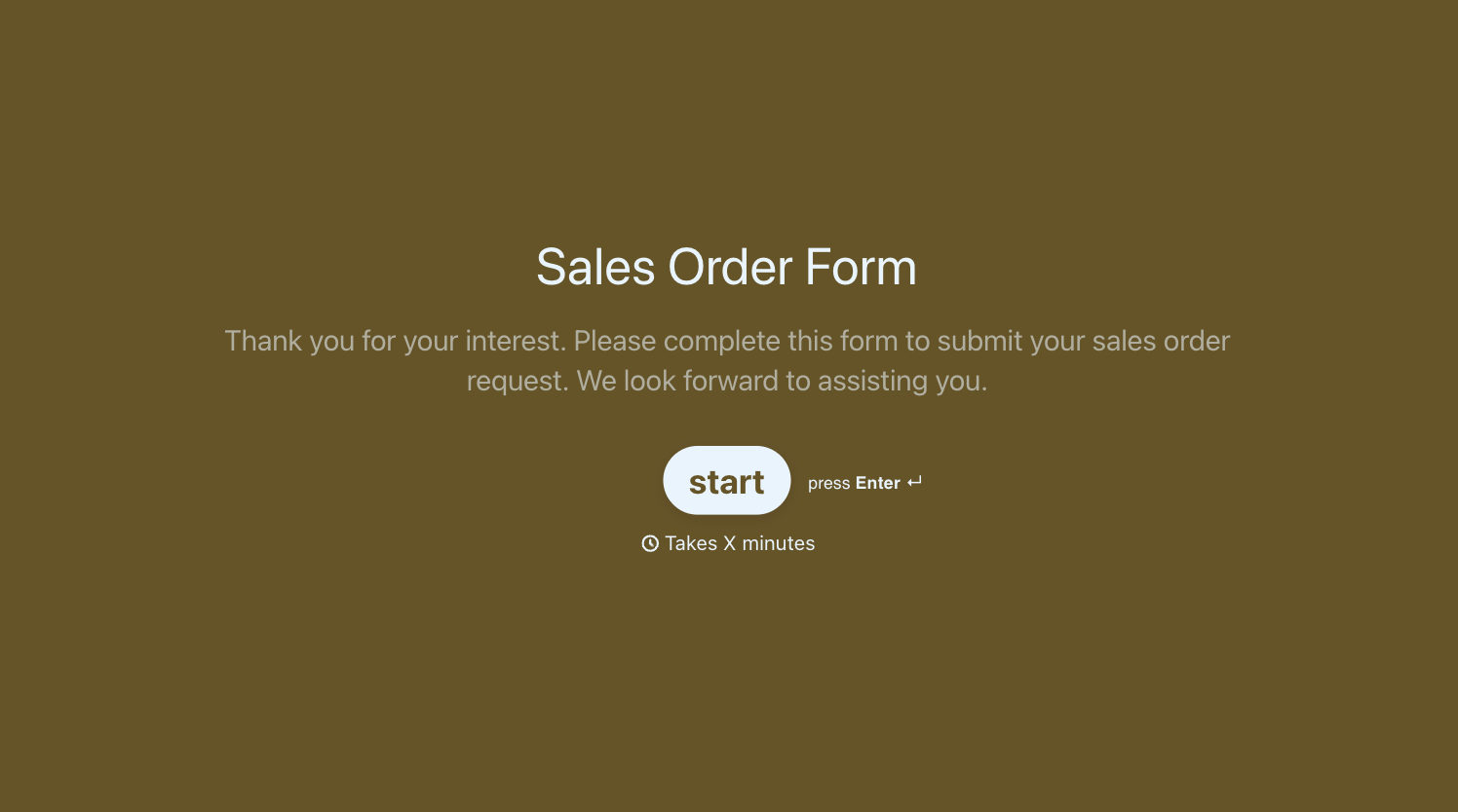 Sales Order Form Template
