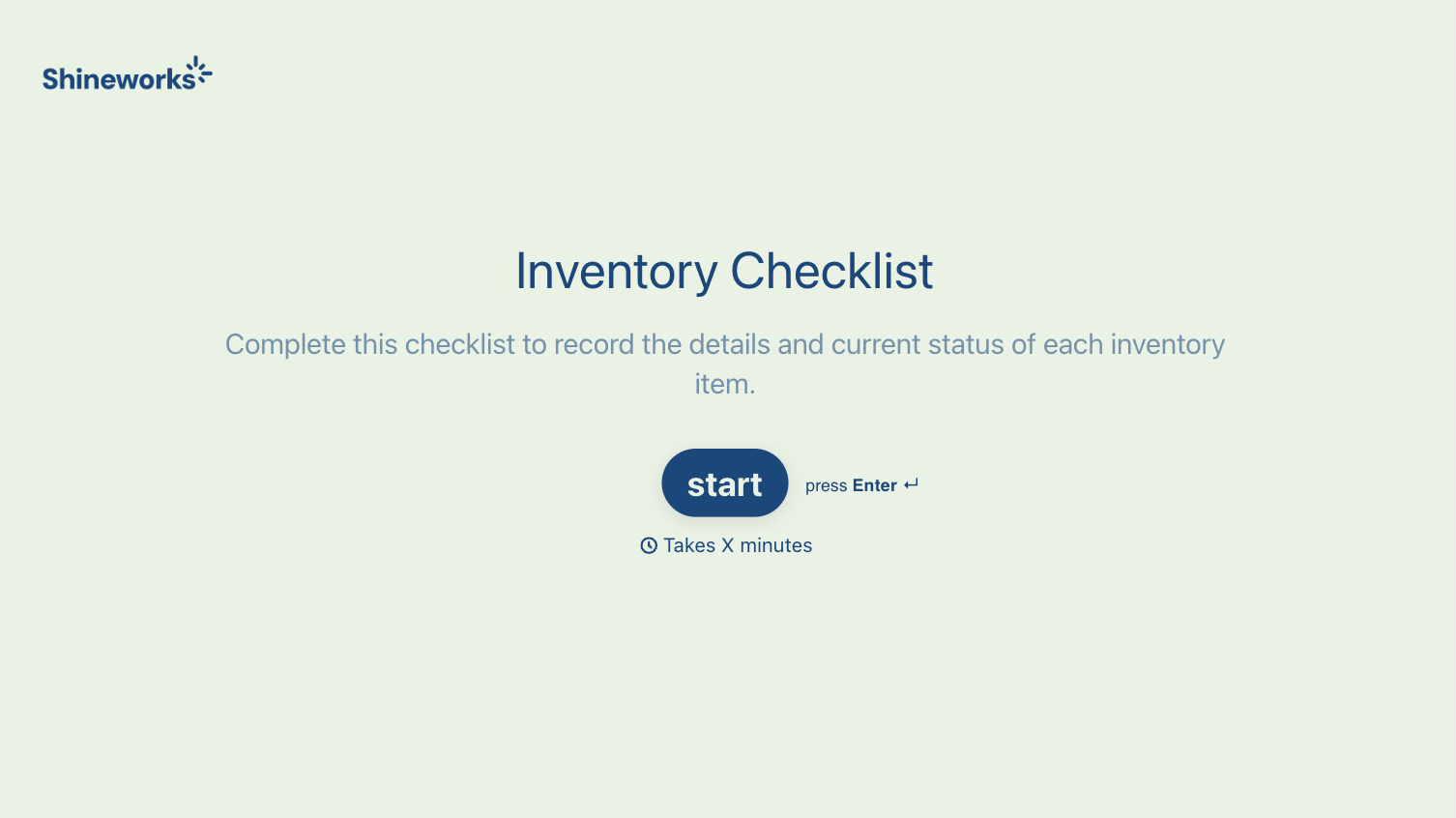 Inventory Checklist Form Template