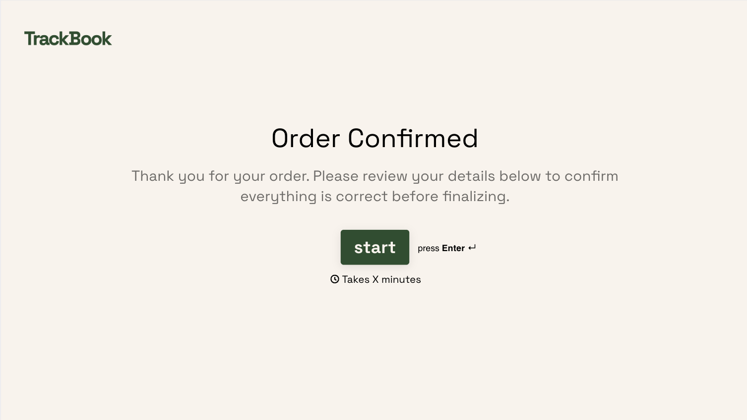 Order Confirmation Form Template