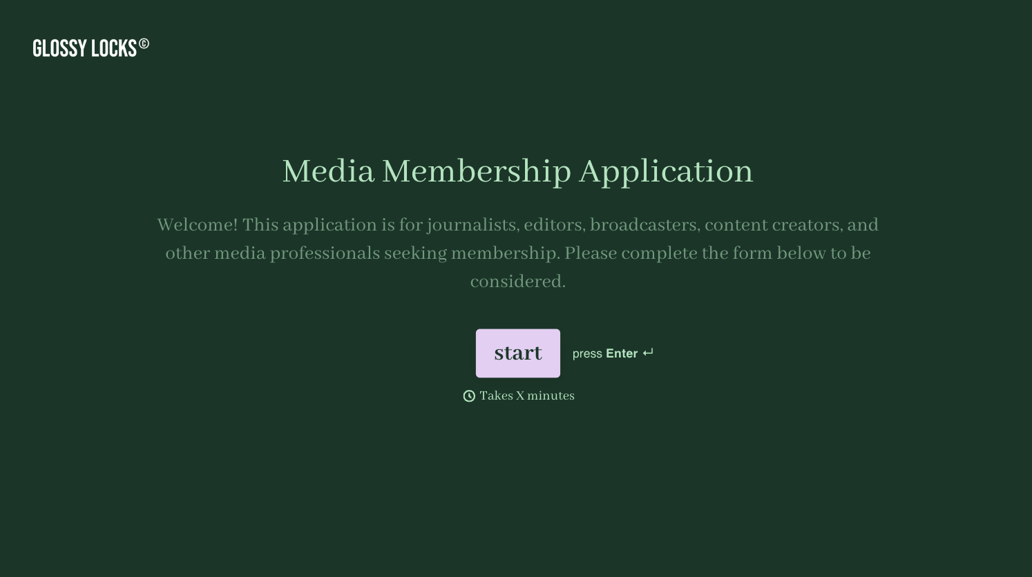 Media Membership Application Form Template