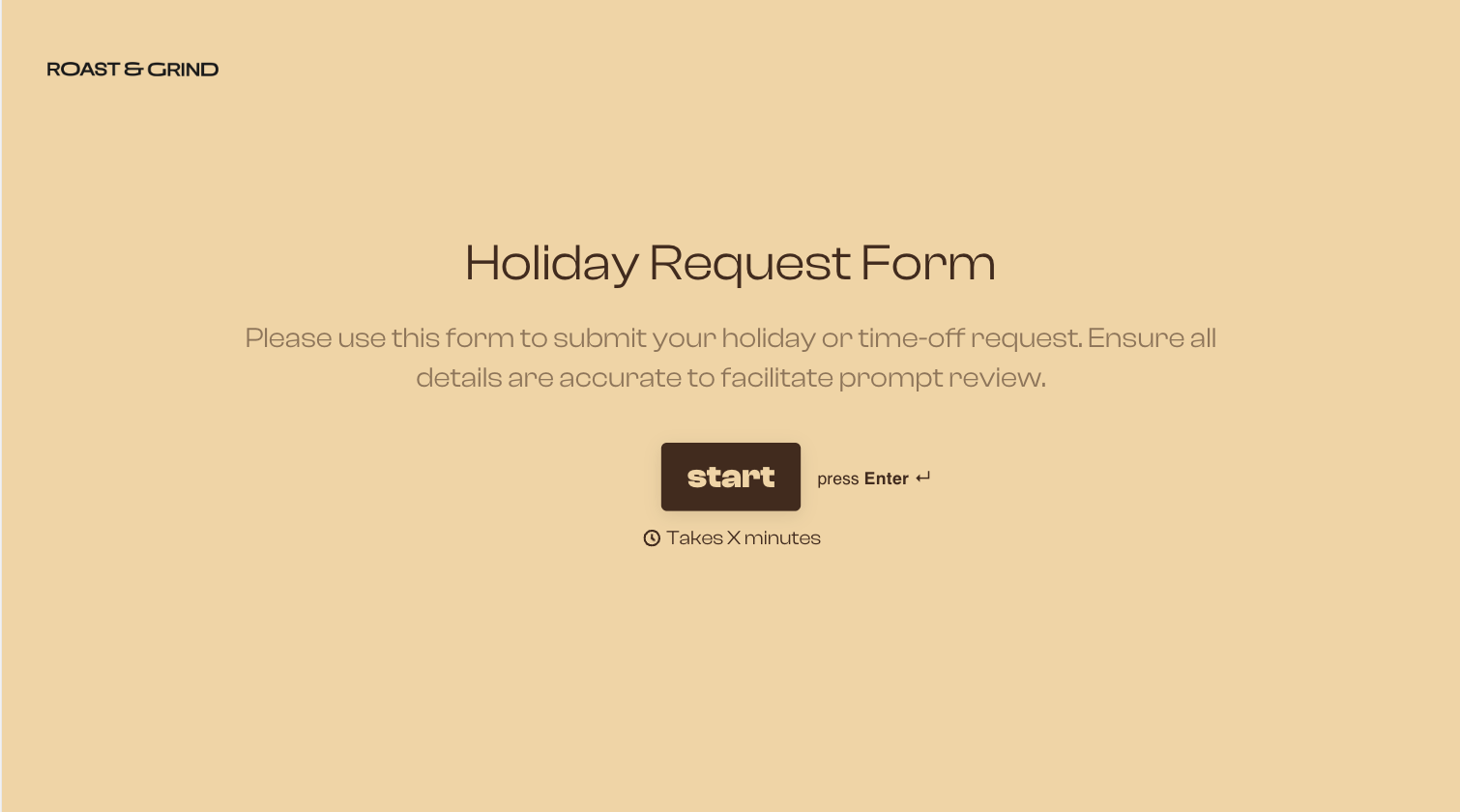 Holiday Request Form Template