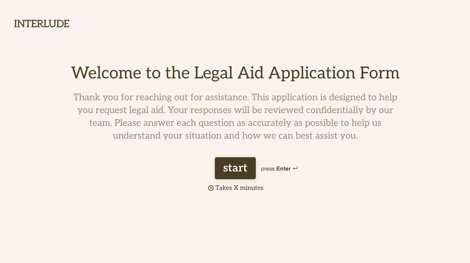 Legal Aid Application Form Template