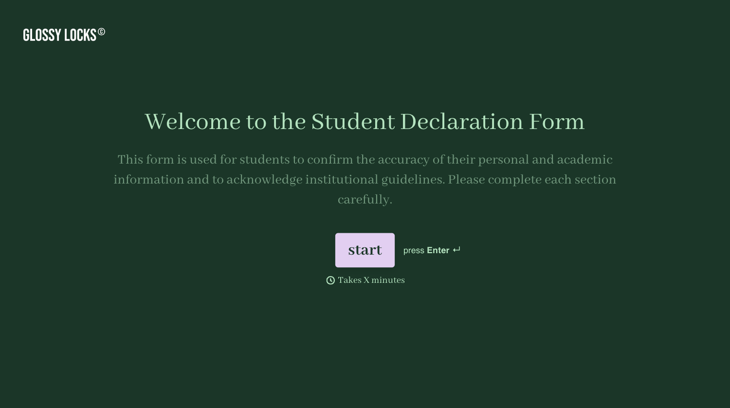 Student Declaration Form Template