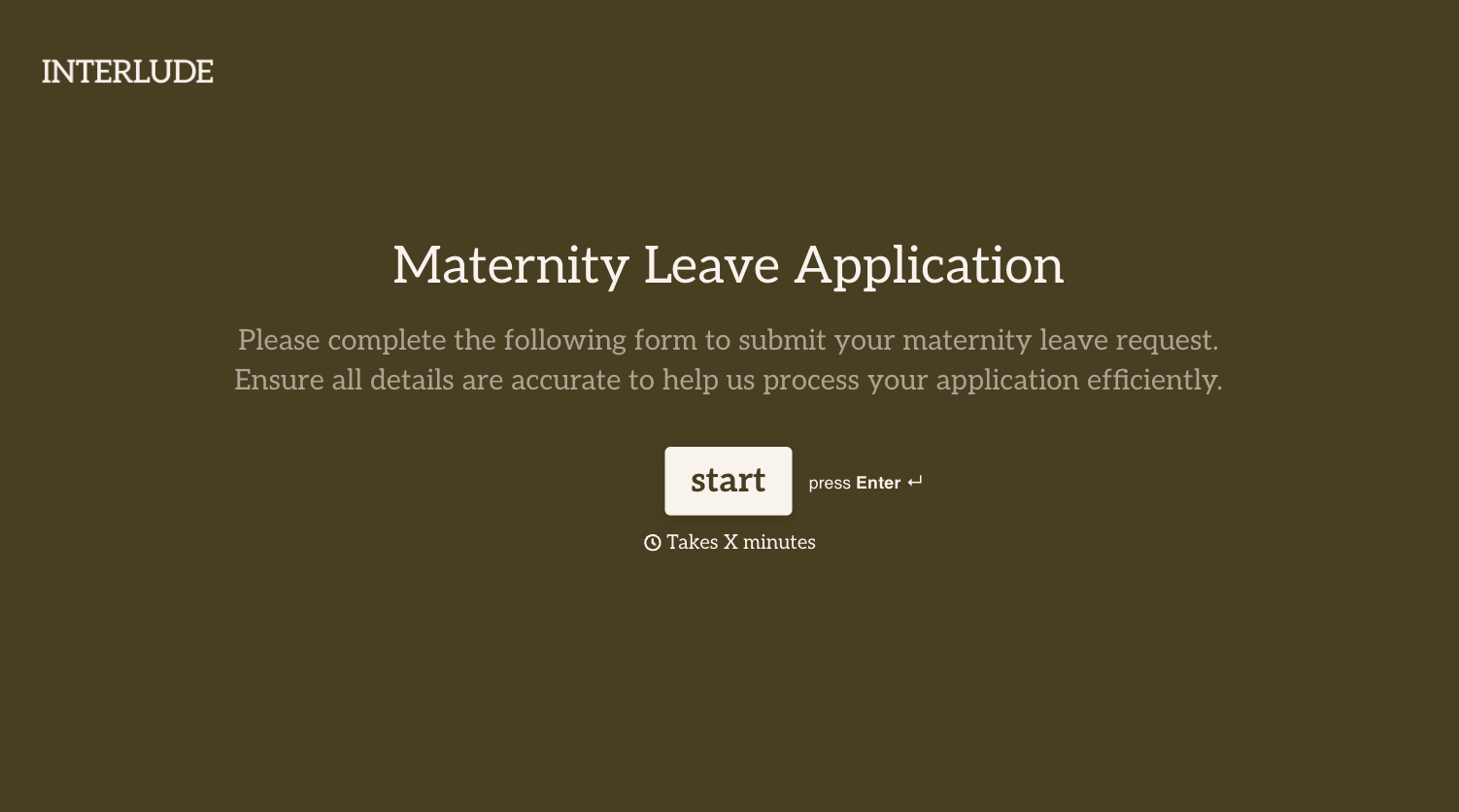 Maternity Leave Application Form Template