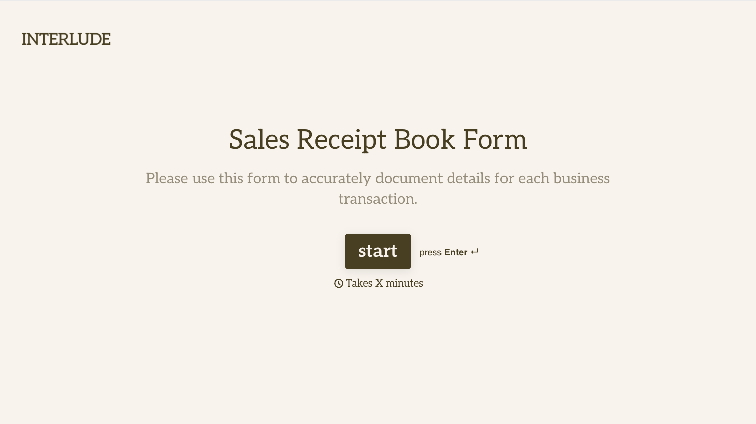 Sales Receipt Book Form Template