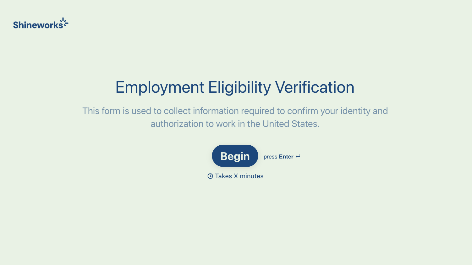 Form I-9 Employment Eligibility Verification Form Template