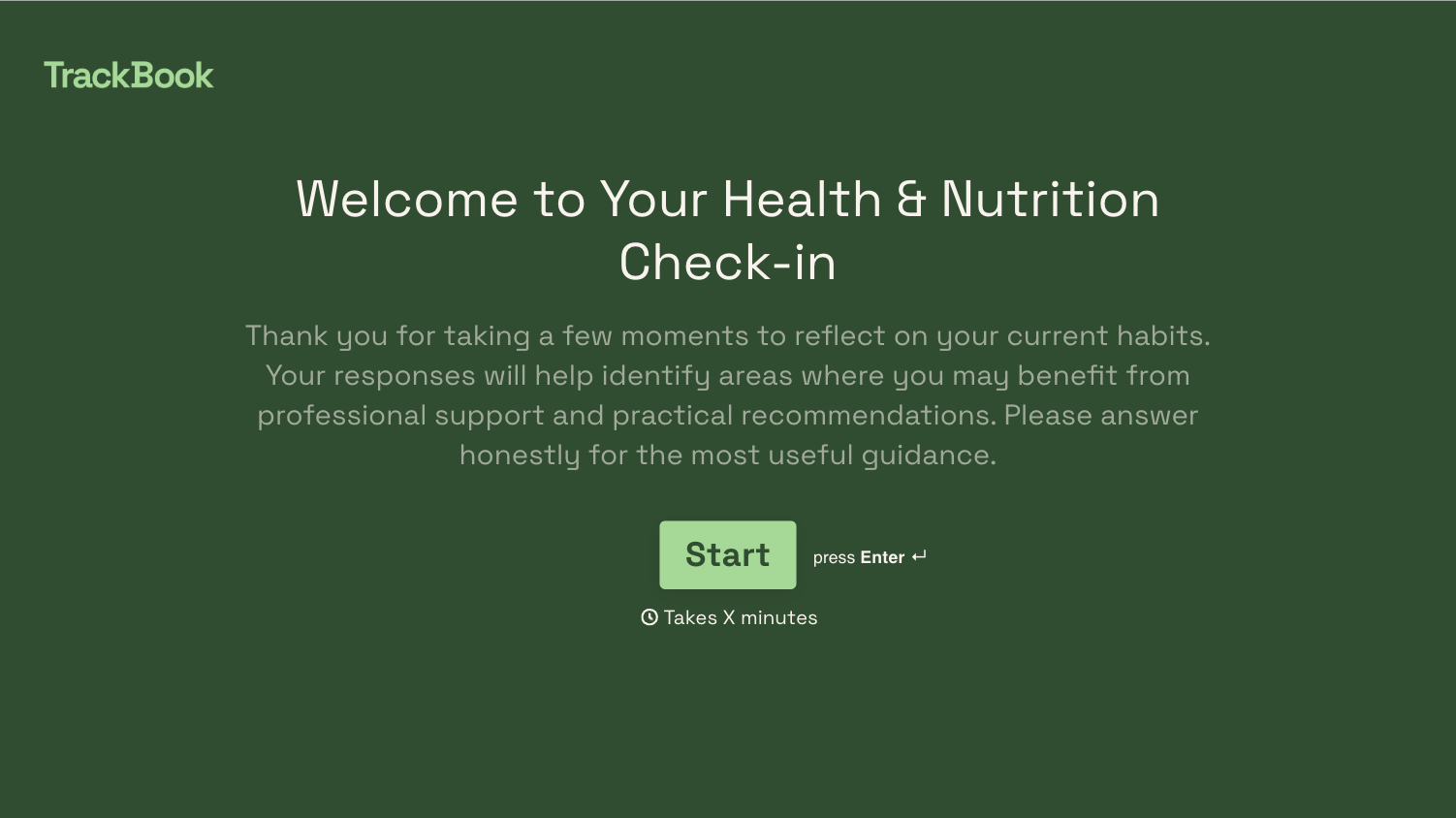 Health Nutrition Form Template