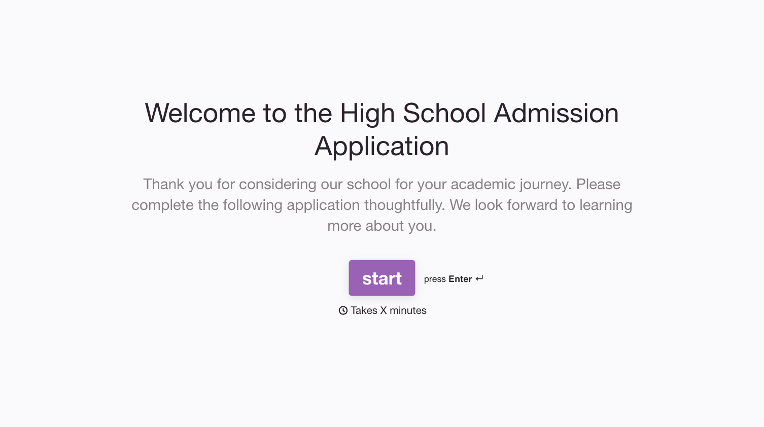 High School Admission Form Template