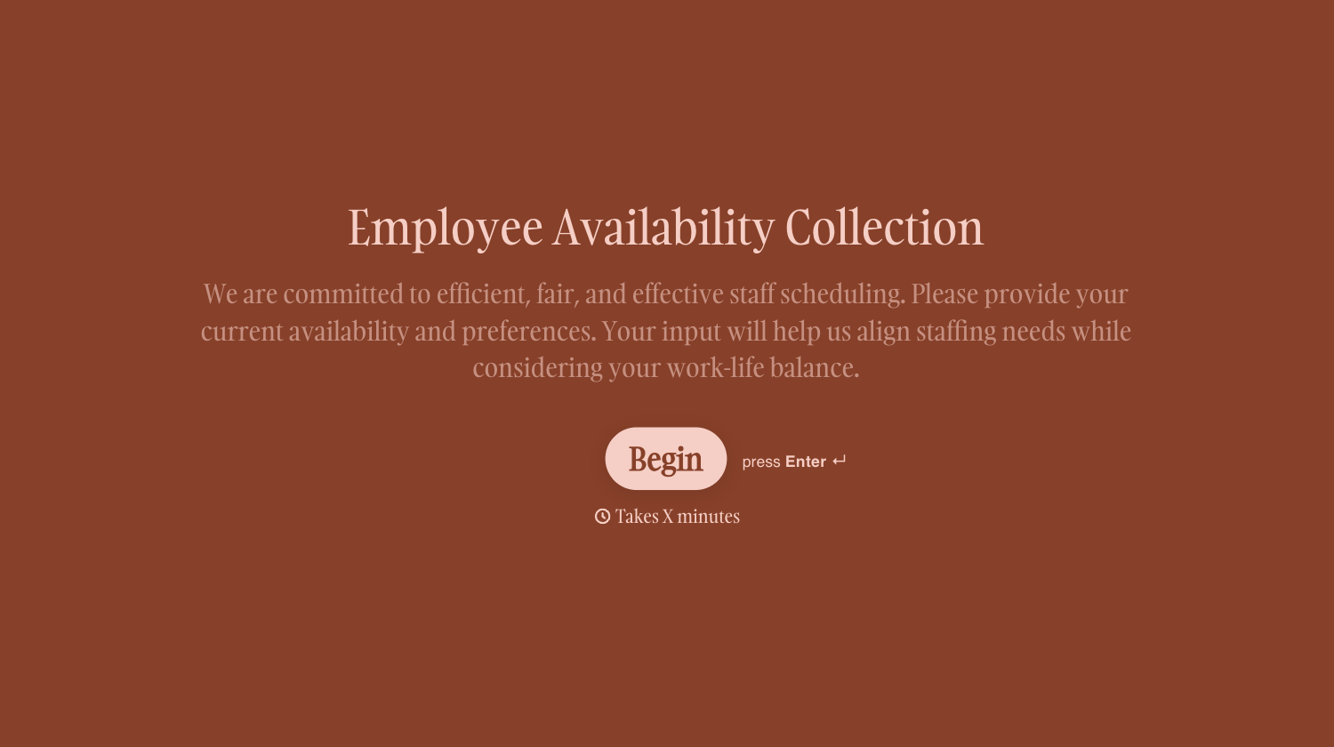 Employee Availability Form Template
