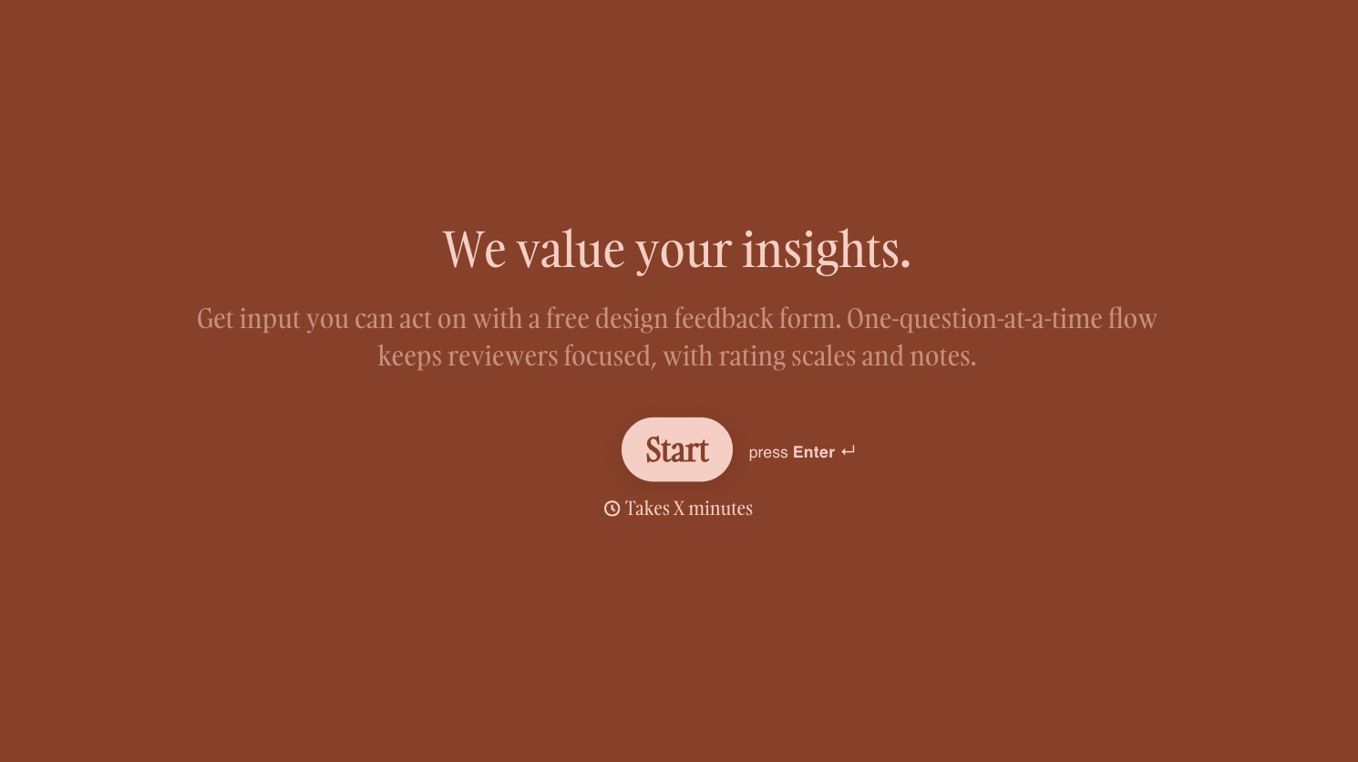 New Design Feedback Form Template