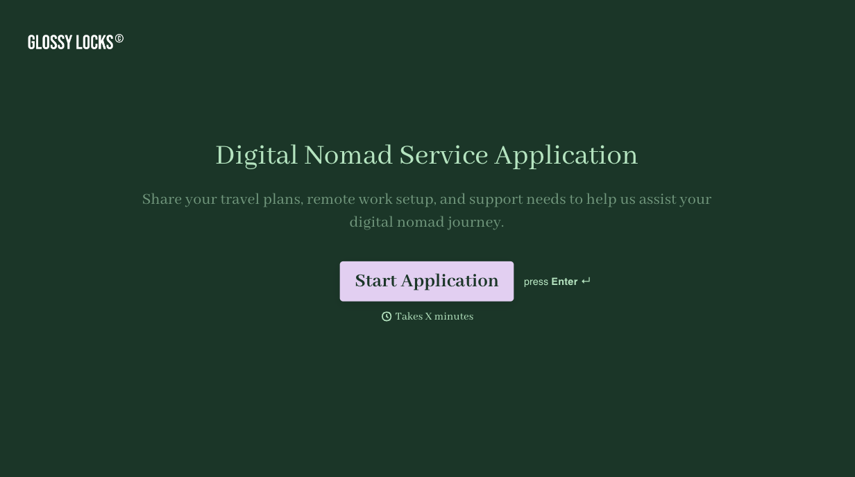 Digital Nomad Service Application Form Template
